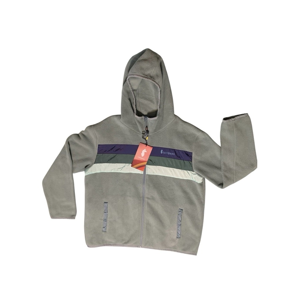 Cotopaxi Men Teca Fleece Hooded Full Zip Jacket XL Building Bridges Multicolor
